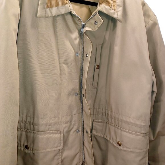 Tan Chore Jacket Corduroy Collar Work Coat Barn Utilitarian Mens Size 52R XXL - Picture 6 of 10